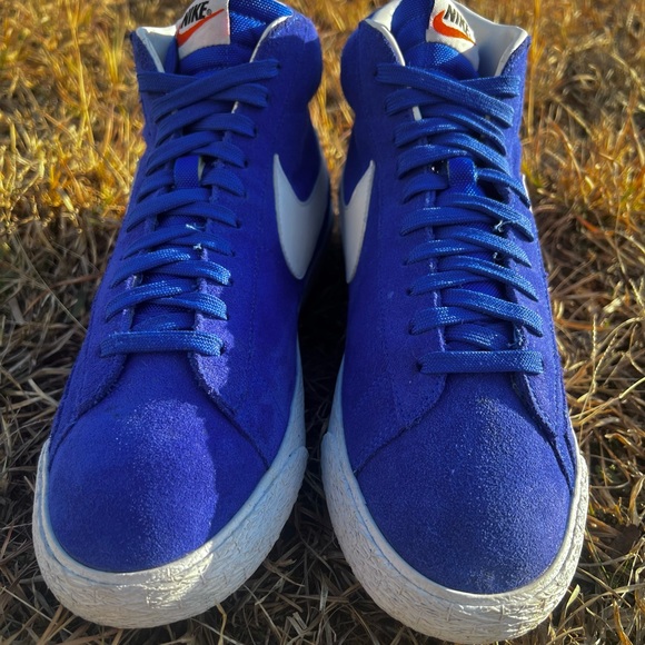 CLEAN Nike size 10.5 Mens Blazer Mid PRM Racer Blue Shoes - Picture 3 of 10